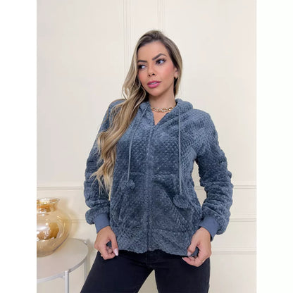 Blusa Frio Casaco Moletom Pelinho Inverno Feminino 3RD SD146