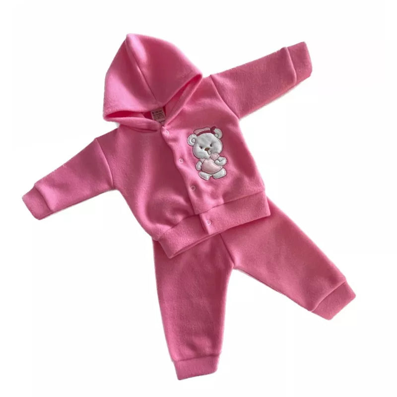 CONJUNTO SOFT CAPUZ BORDADO para Bebês! Várias cores!