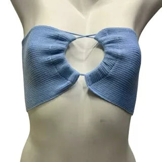 Blusa Top Cropped Faixa De Treino Sexy Tricô Multiformes Tomara Que Caia Verão 2023 Best