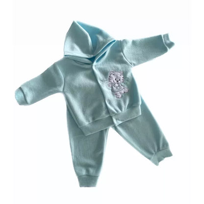 CONJUNTO SOFT CAPUZ BORDADO para Bebês! Várias cores!