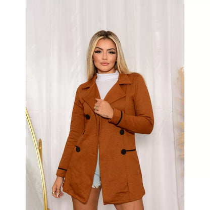 Casaco Sobretudo Moletom Lindo Feminino Moda Blogueira Inverno Frio Topp