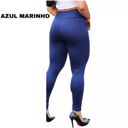 Calça Legging Plus Size Grossa Levanta Bumbum Cintura Alta Fitnes Academia G ao G4