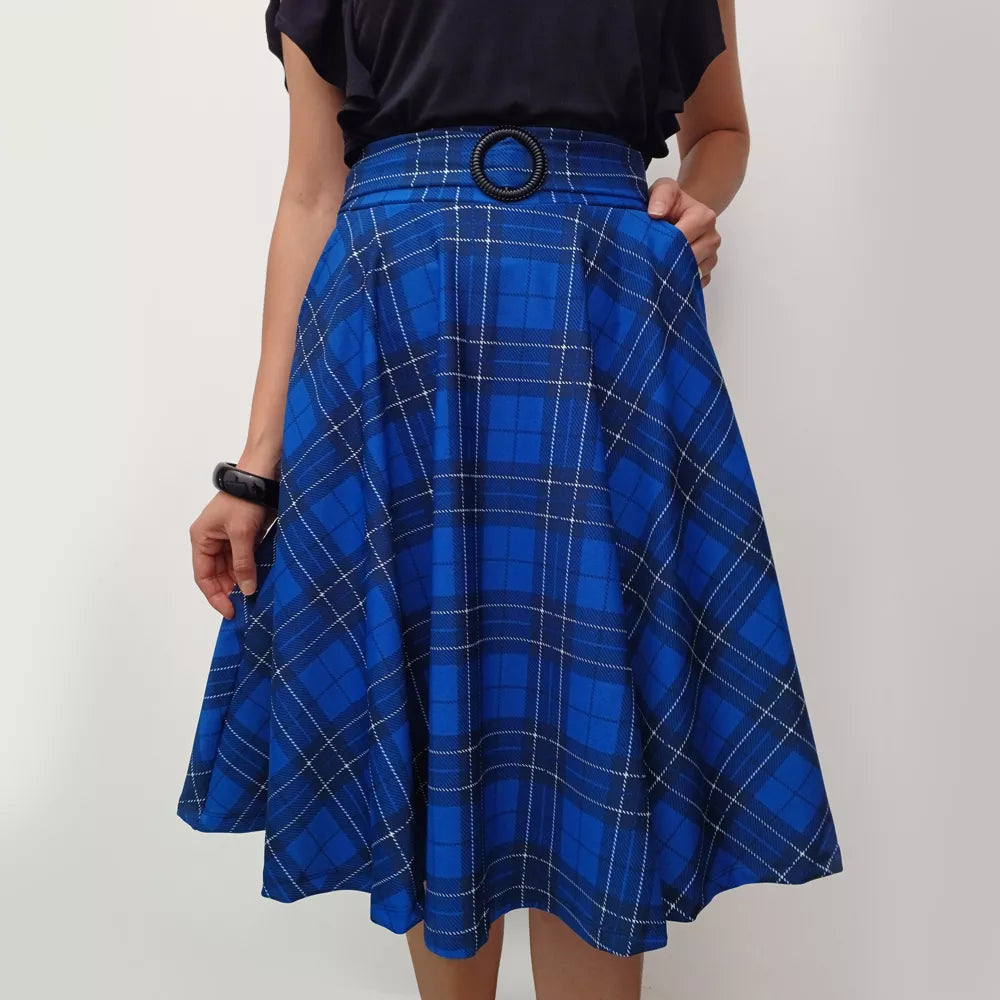 Saia Godê Midi Moda Evangélica Com Bolso e Fivela