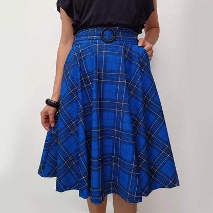 Saia Godê Midi Moda Evangélica Com Bolso e Fivela