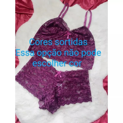 Conjunto espera marido com forro conjunto rendado Conjuntos cropt