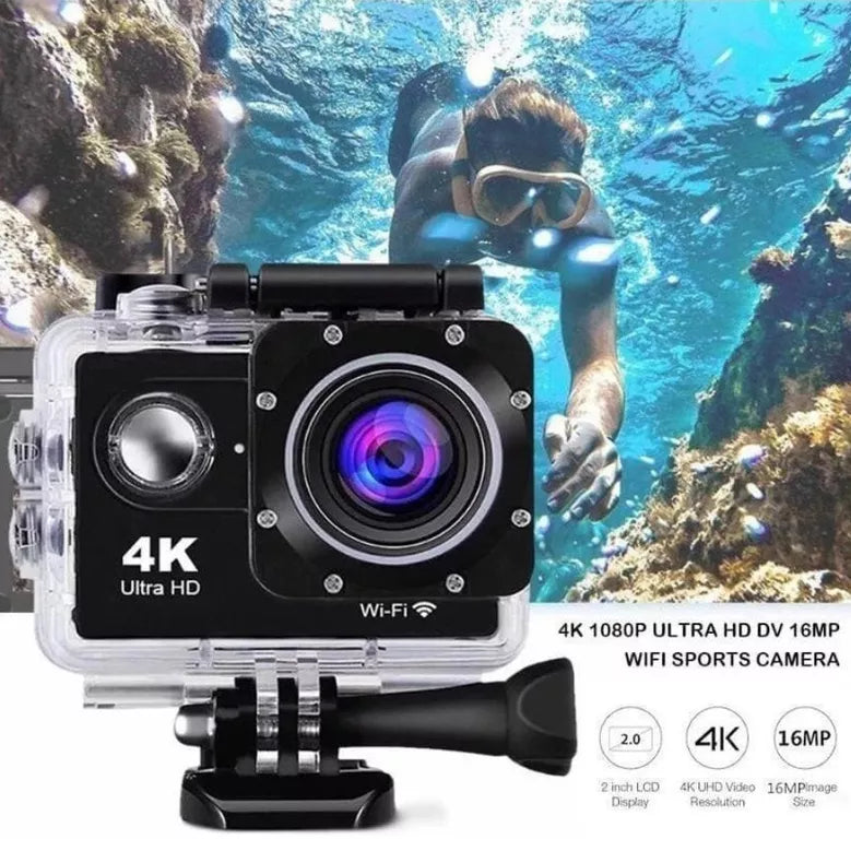 Ultra Câmera Action GO Cam Pro Sports FULL HD 4K 1080p Prova D'Água 4K WIFI Underwater Para Gravação De Vídeo Original Envio Imediato