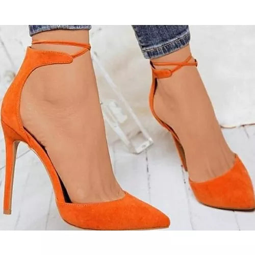 Sandália Social Preto Outras Cores Salto Fino 10,5 cm Alto Elegance Camurça