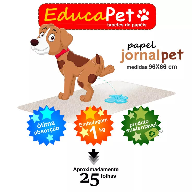 Jornal Pet 1kg Tapete pet Biodegradável FOLHAS GRANDES 96X66
