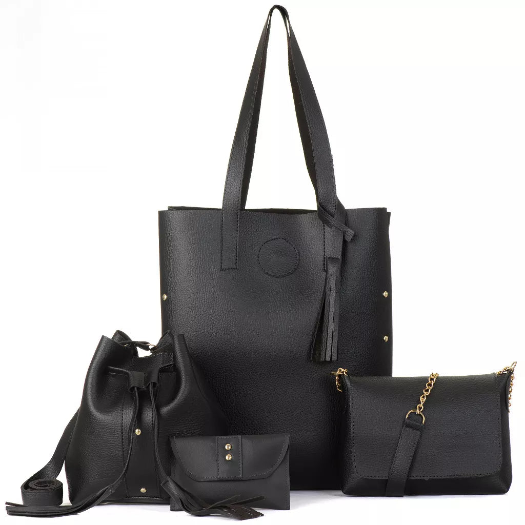 KIT Bolsa Feminina 4 peças ombro E  Transversal Pequena de Lado tiracolo