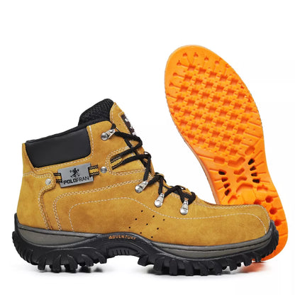 Bota Botina Adventure Couro Legítimo Com Palmilha Gel
