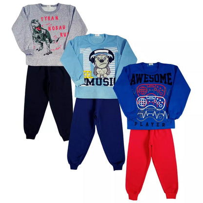 Kit 6 Peças Conjunto Moletom Infantil Menino 1 ao 16 Masculino Inverno Manga Longa