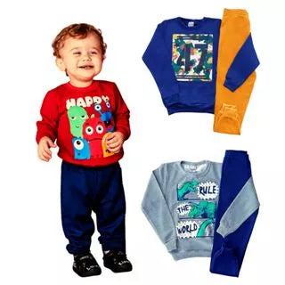 Kit 6 Peças Conjunto Moletom Infantil Menino 1 ao 16 Masculino Inverno Manga Longa