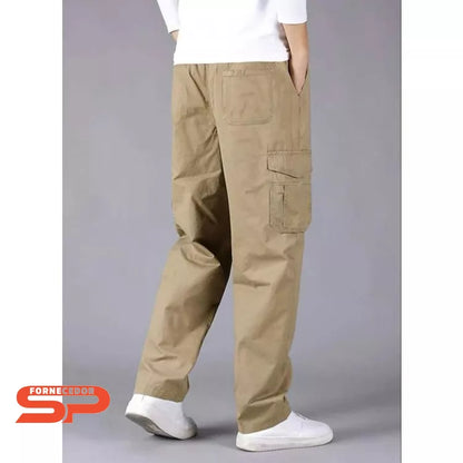 2 Calça Cargo Feminina Sarja Unissex Larga Promoção Moda Skate Inverno