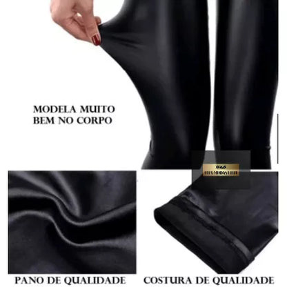 Calça Legging Feminina Disco Botão Brilho Cirre Blogueiras