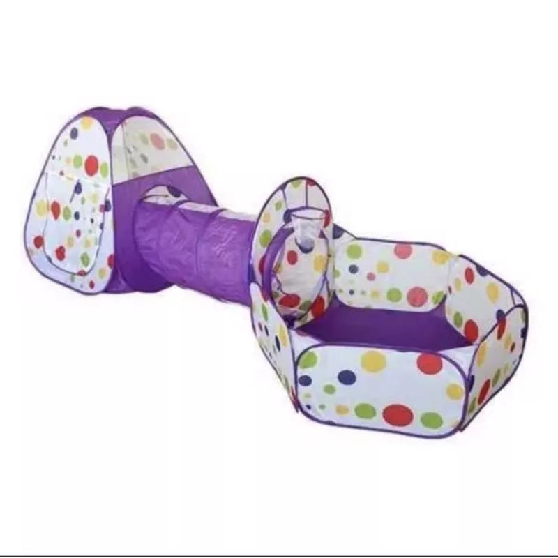 Tenda Toca Barraca Infantil Tunel 3x1com Piscina para Bolinhas Princesas Astronaltas com  Cesta Basquete Playground Brinquedo