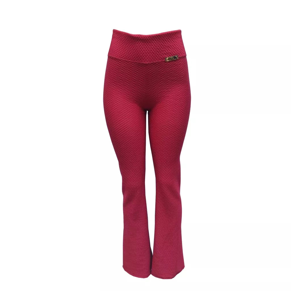 Calça Feminina Flare Bailarina Colmeia Casual