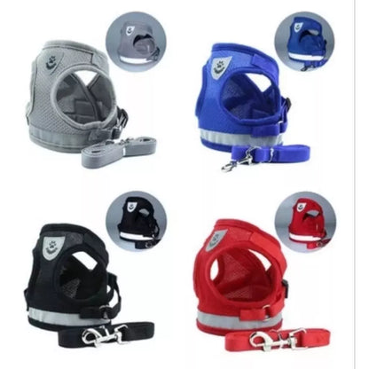 Peitoral Com Guia para Caes E Gatos Colete Regulavel Super Confortavel para Cachorro
