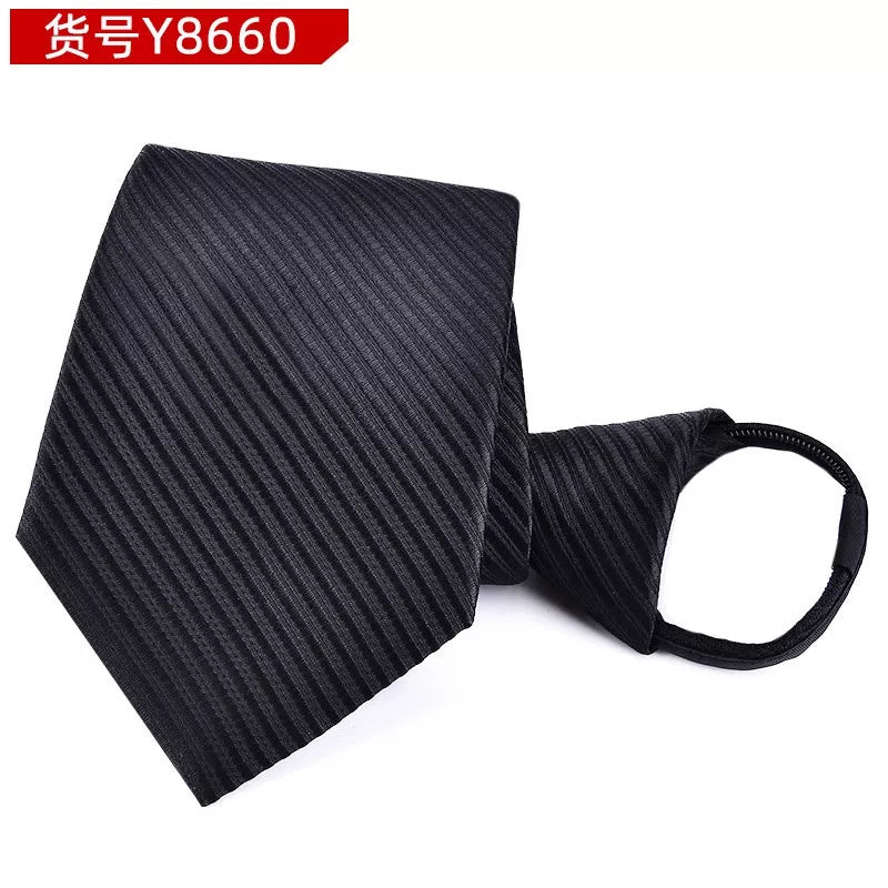 8CM Men's Zipper Tie Gravata Administrative Business Dress Groom Wedding Tie Gravatas Vestido de noite Festa Reunião Tie