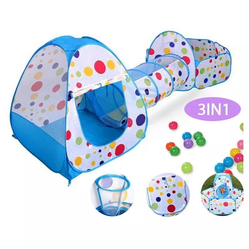 Tenda Toca Barraca Infantil Tunel 3x1com Piscina para Bolinhas Princesas Astronaltas com  Cesta Basquete Playground Brinquedo