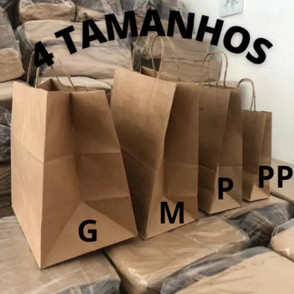 Sacolas Kraft 50 UNIDADES  ESCOLHA o Tamanho