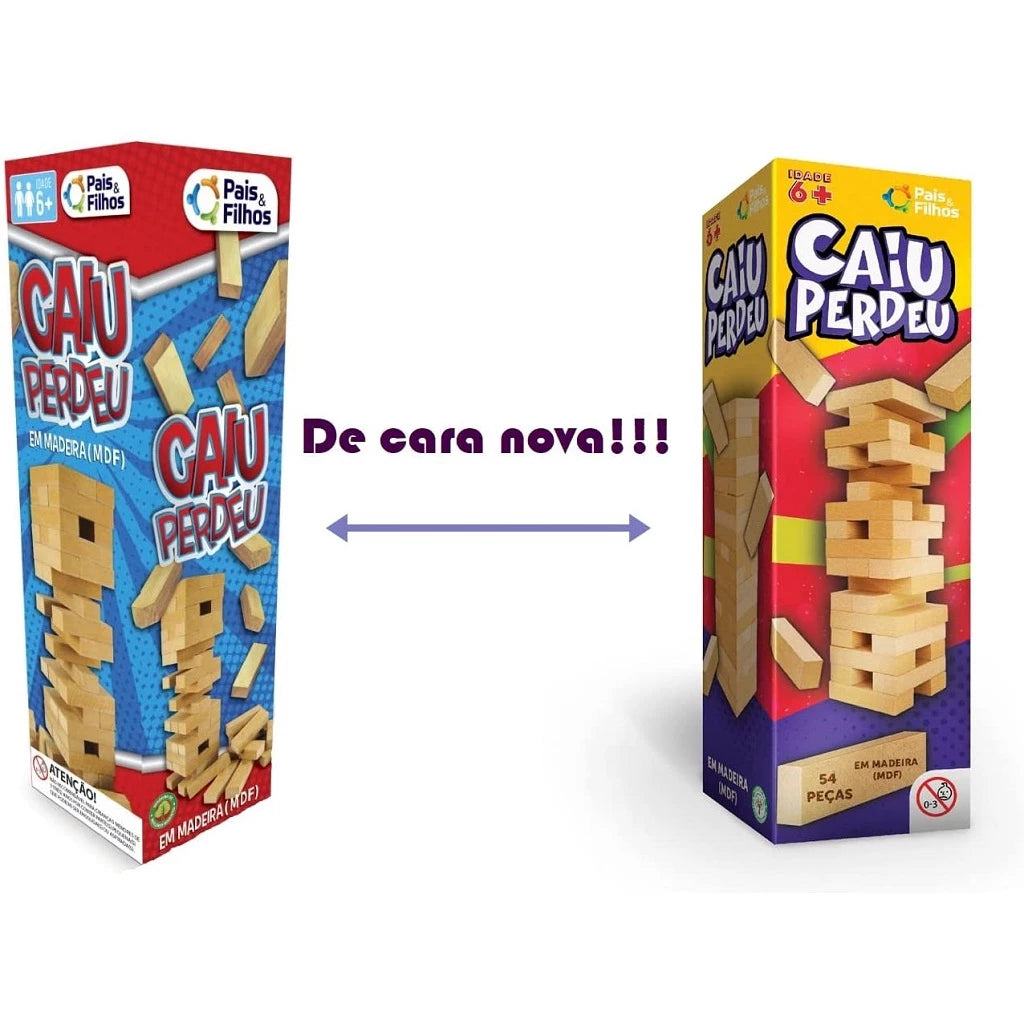 Jogo Caiu Perdeu Com 54 Peças 7460 Pais e Filhos