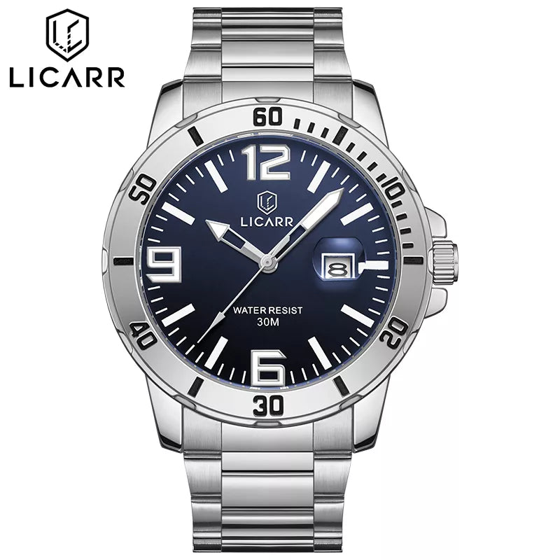 LICARR Relógios Masculinos Da Marca Relógio Casual De Quartzo À Prova D'água 9524