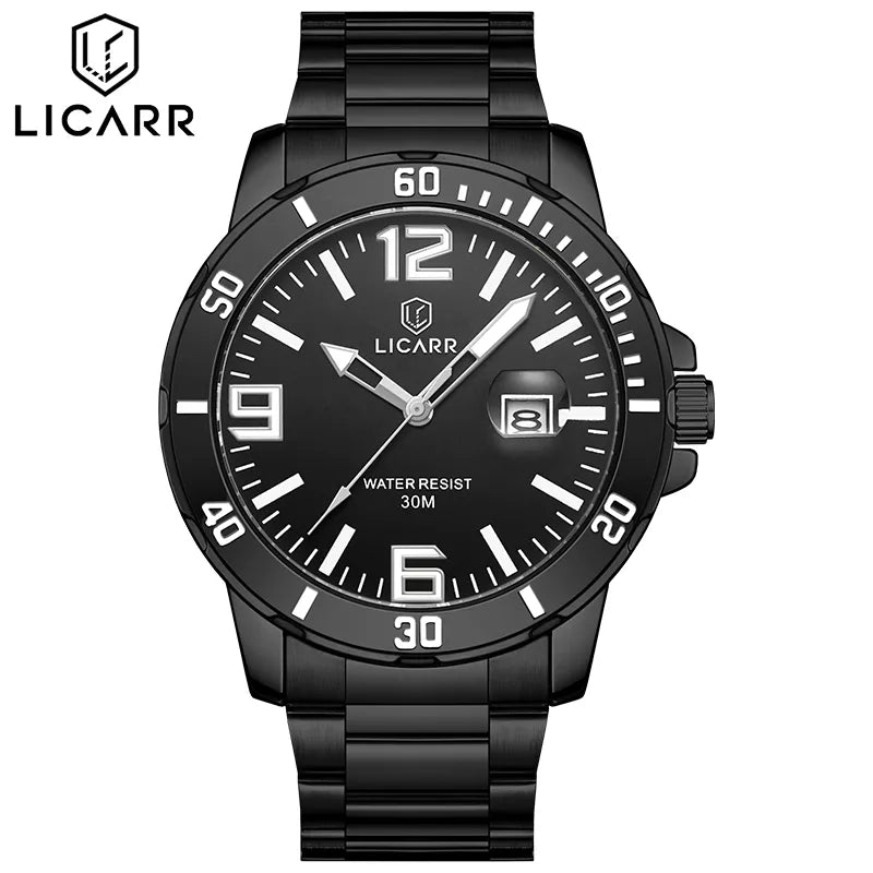LICARR Relógios Masculinos Da Marca Relógio Casual De Quartzo À Prova D'água 9524