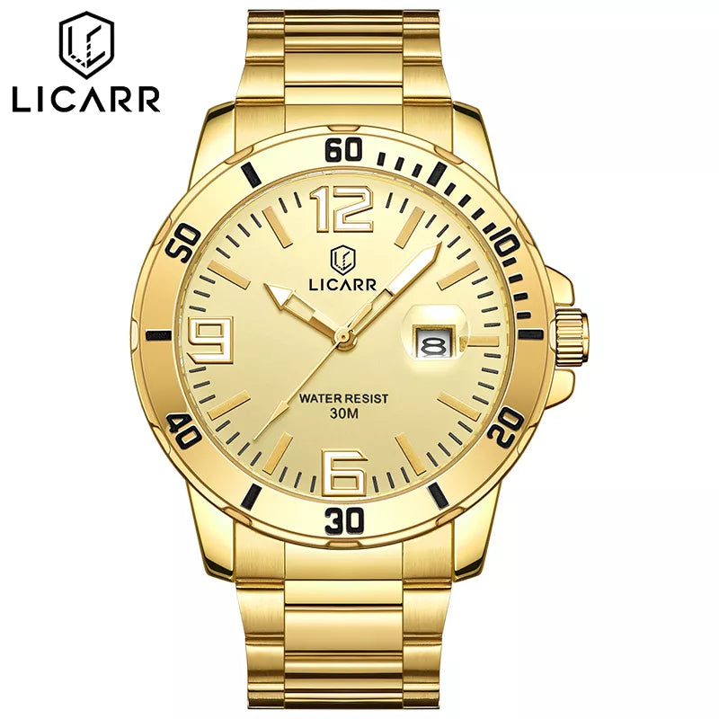 LICARR Relógios Masculinos Da Marca Relógio Casual De Quartzo À Prova D'água 9524