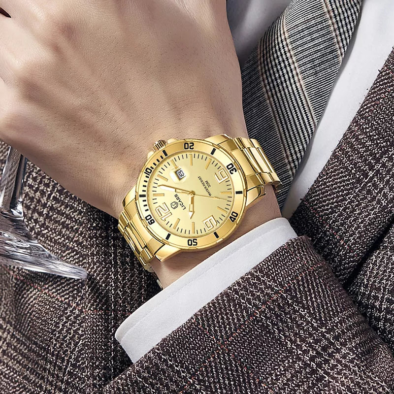 LICARR Relógios Masculinos Da Marca Relógio Casual De Quartzo À Prova D'água 9524
