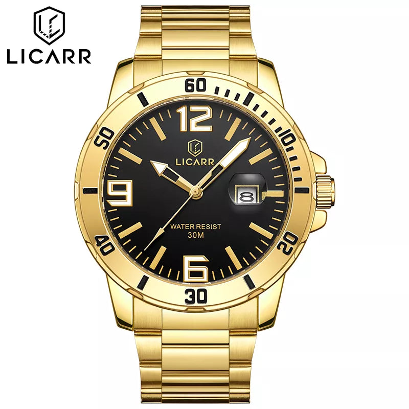 LICARR Relógios Masculinos Da Marca Relógio Casual De Quartzo À Prova D'água 9524