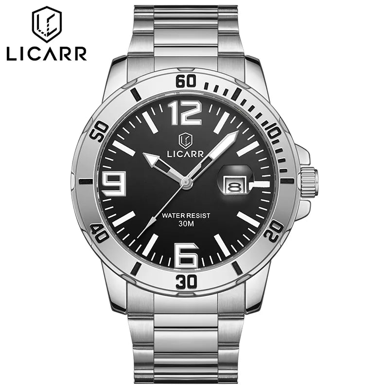 LICARR Relógios Masculinos Da Marca Relógio Casual De Quartzo À Prova D'água 9524