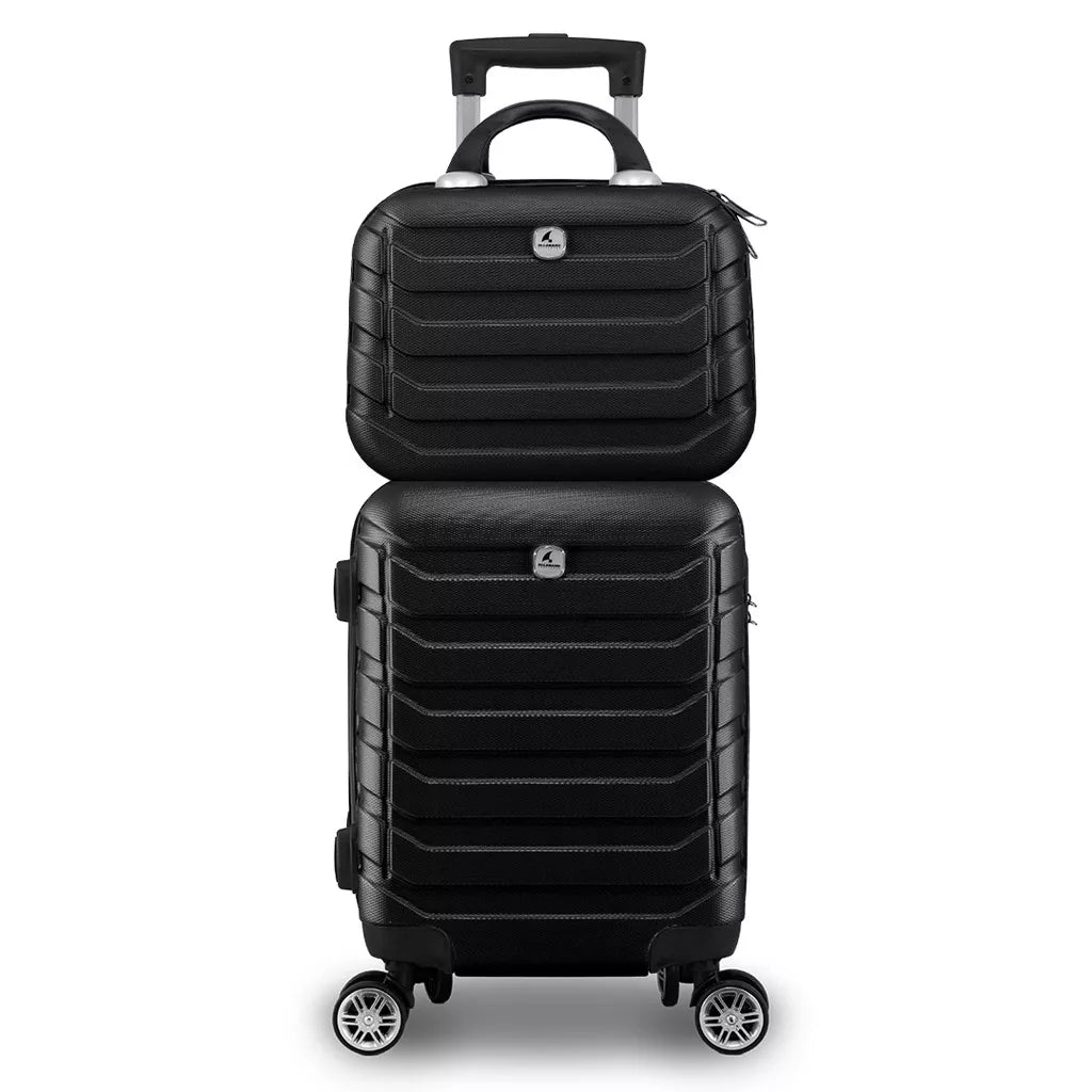 Kit Mala Bordo Viagem Frasqueira ANAC ABS Rígido Avião 45x30x20