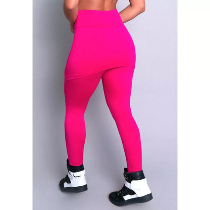 Calça Legging Suplex Saia Tapa Bumbum Estampada Cintura Alta Fitness