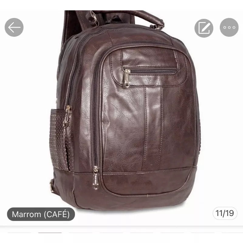 Mochila Bolsa Feminina GRANDE Escolar Trabalho Viagem Couro Sintéticos