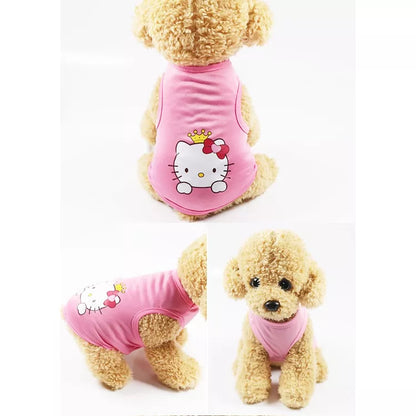 Camiseta Cachorros Macios Roupas Para Cachorro De Estimação De Desenho Verão Coletes Casuais Pequenos Animais
