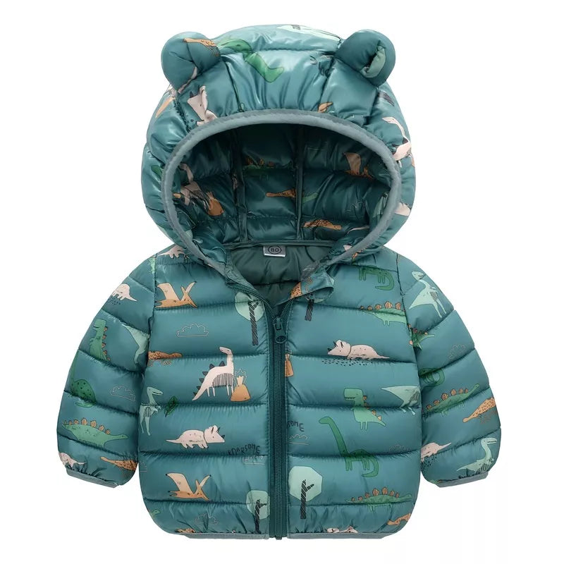 Casaco De Inverno Infantil Grosso De Algodão Estampado