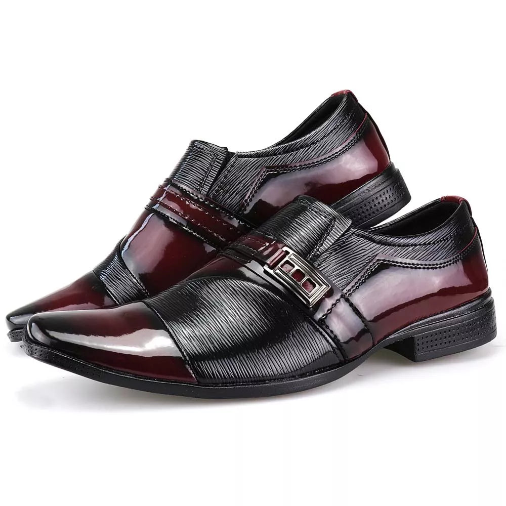 Sapato Masculino Social Touroboots Conforto Estampado Envernizado Calce Fácil