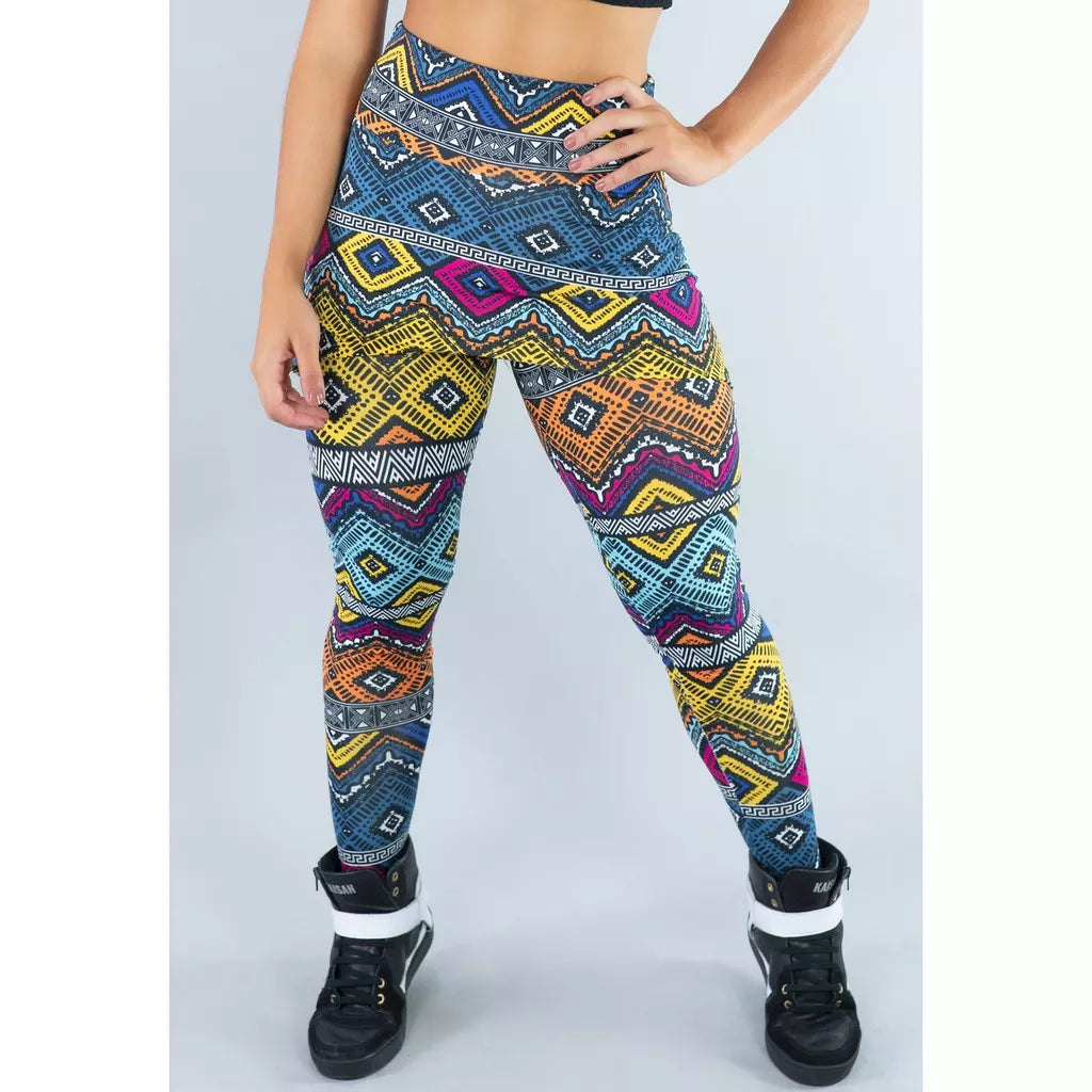 Calça Legging Suplex Saia Tapa Bumbum Estampada Cintura Alta Fitness