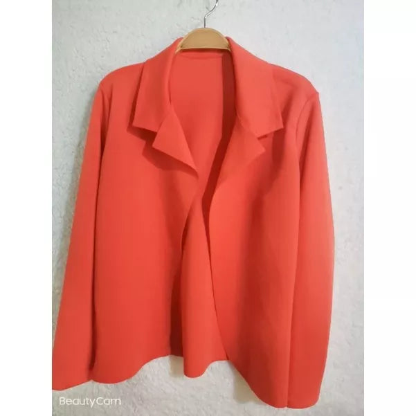 Blazer Feminino em Neoprene Casaco curto Varias Cores com babado Terninho Social aberto
