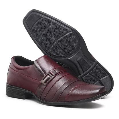 Kit Sapato Masculino Social Elegante Confortável com Relógio Carteira e Cinto