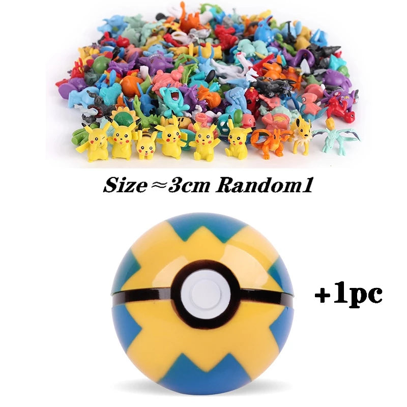 7 cm multicolorido pokémon bola pokémon de alta qualidade brinquedo figura 2-3 cm para crianças presente de aniversário