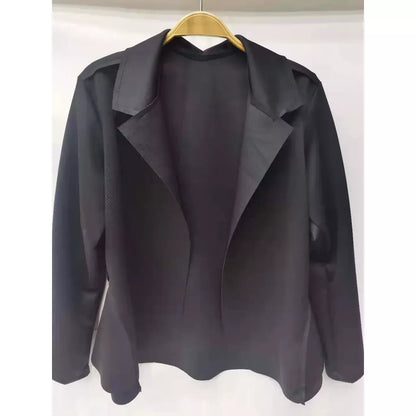 Blazer Feminino em Neoprene Casaco curto Varias Cores com babado Terninho Social aberto