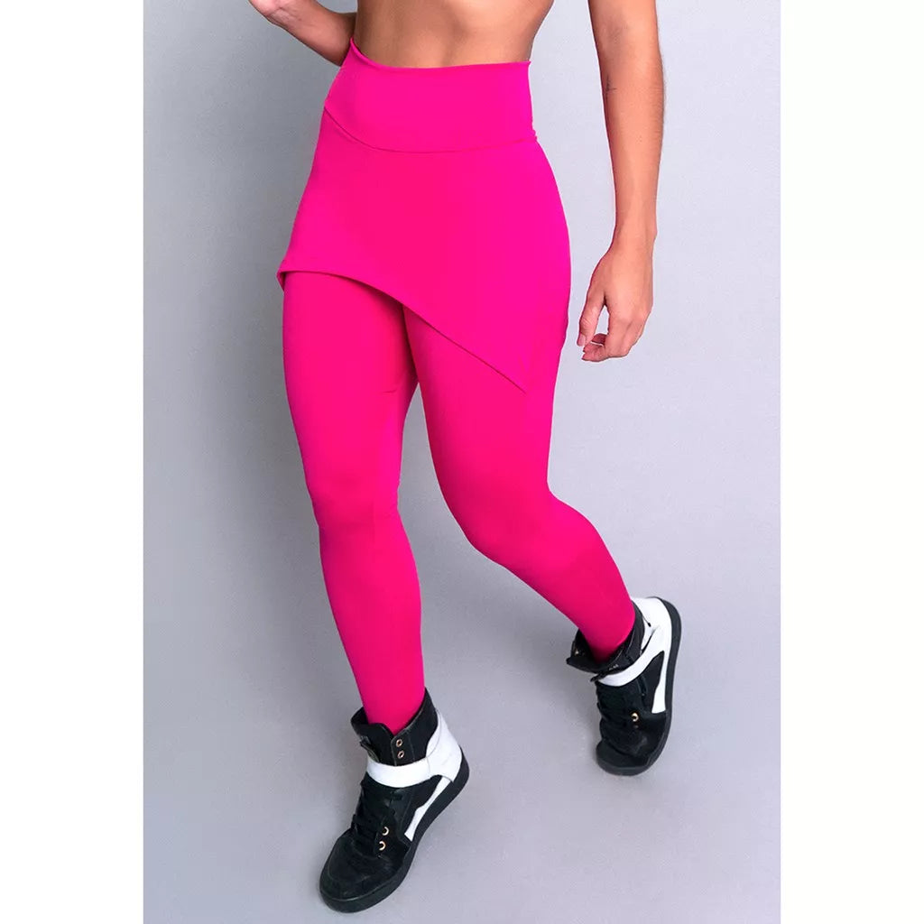 Calça Legging Suplex Saia Tapa Bumbum Estampada Cintura Alta Fitness