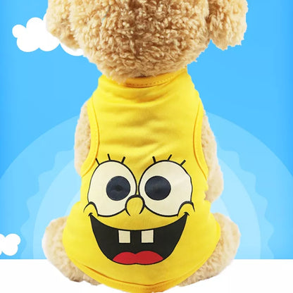 Camiseta Cachorros Macios Roupas Para Cachorro De Estimação De Desenho Verão Coletes Casuais Pequenos Animais