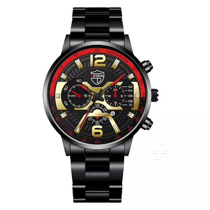 Relógio De Luxo Ouro Masculino Original Cronógrafo De Quartzo De À Prova D'água Negócios Relogio Masculino Dourado Com Pulseira Kit