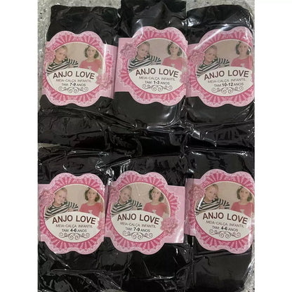 Meia Calça Infantil Cores Preto e Branco e colorido 1-12 ano