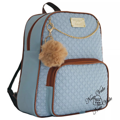 Mochila Feminina Bolsa Mochilinha Fashion Com Lindo Detalhe + Chaveiro Pompom