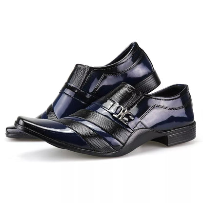 Sapato Masculino Social Touroboots Conforto Estampado Envernizado Calce Fácil