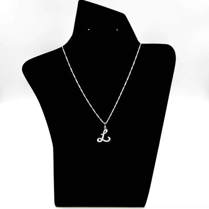 Colar pingente Letra Inicial nome prata folheado  prata 925