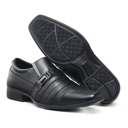 Kit Sapato Masculino Social Elegante Confortável com Relógio Carteira e Cinto